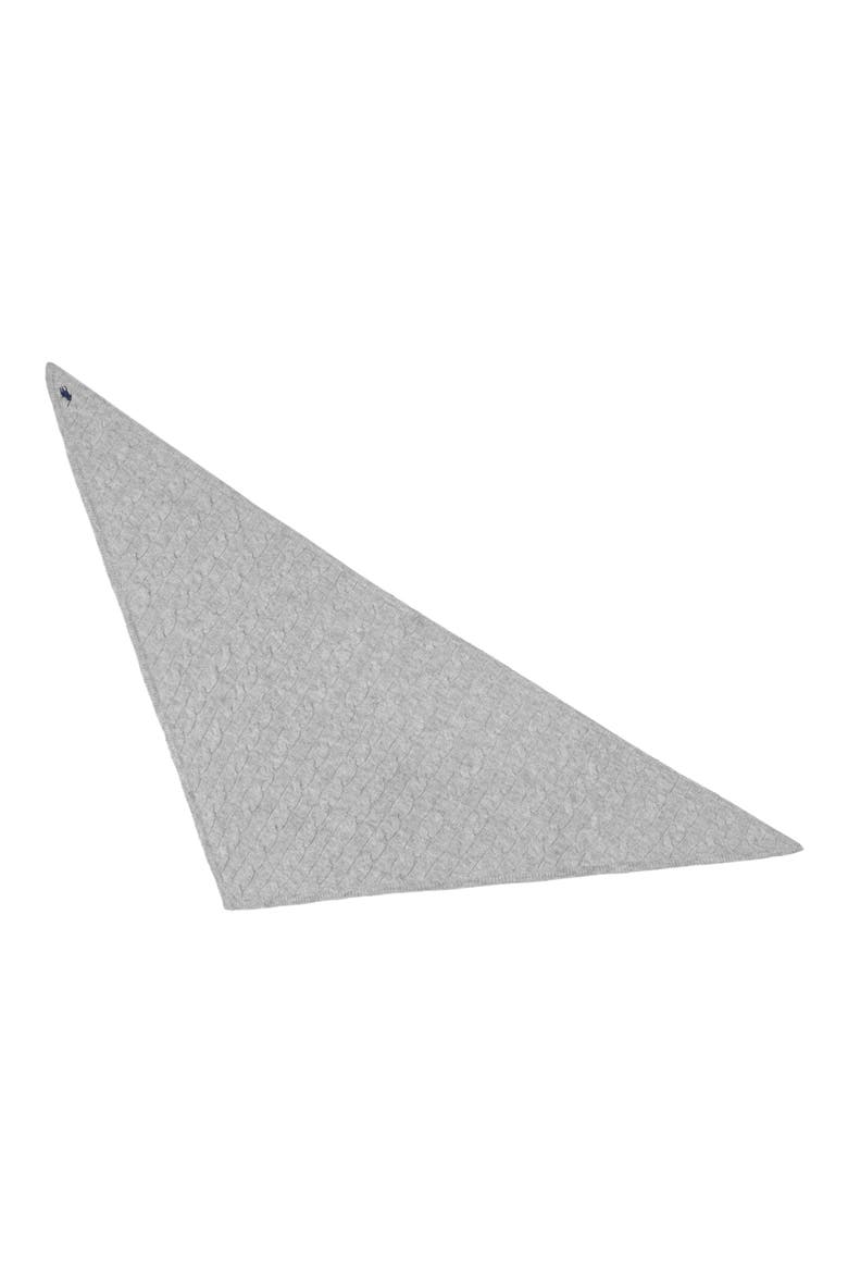 Cable Knit Wool & Cashmere Triangle Scarf, Alternate, color, SOFT GREY