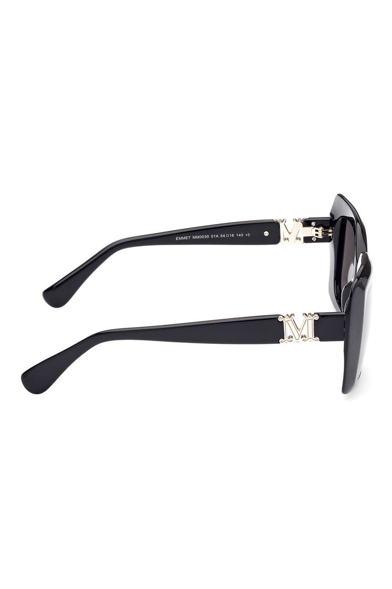 54mm Rectangular Sunglasses, Alternate, color, BLACK/ SMOKE