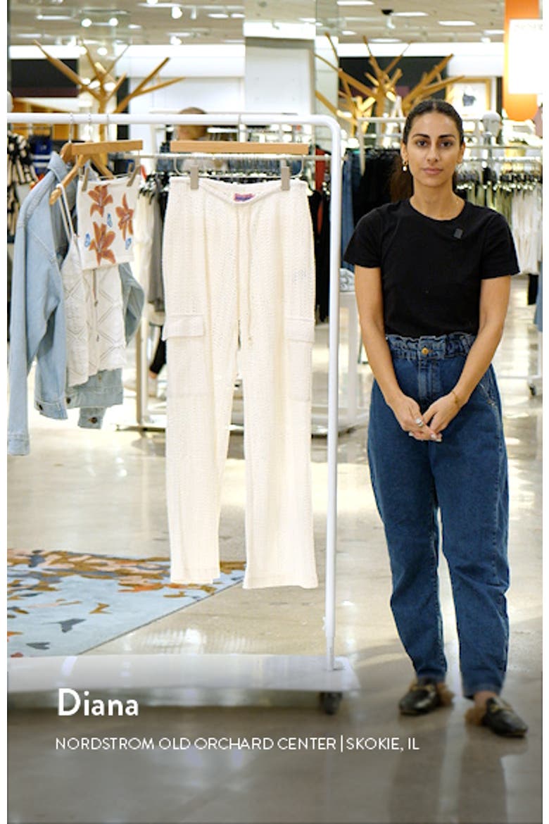 Ines Sheer Lace Cover-Up Cargo Pants video