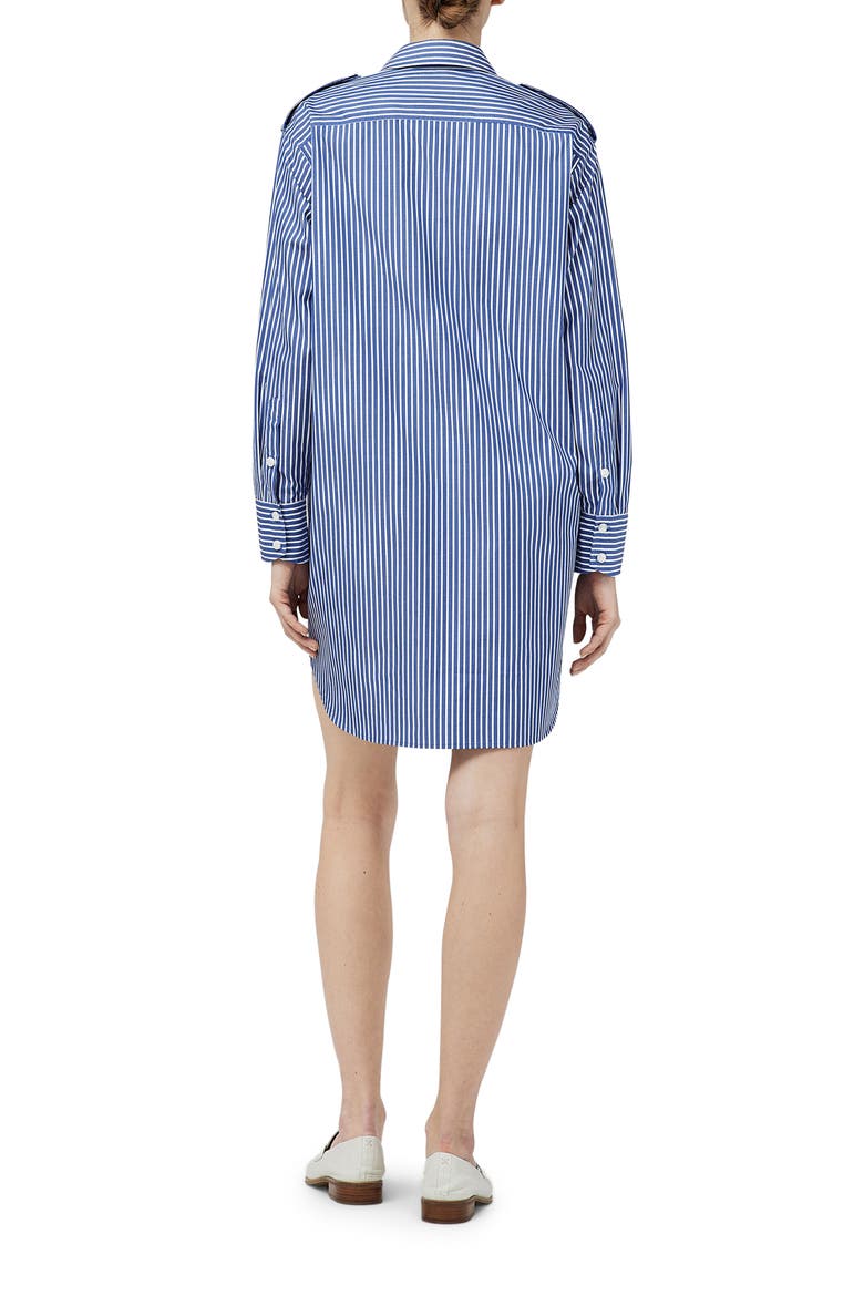 Nadine Stripe Long Sleeve Cotton Poplin Shirtdress, Alternate, color, BLUSTRIPE