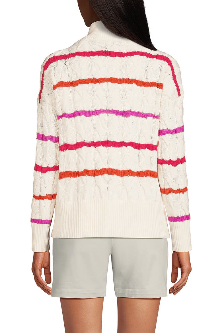 Drifter Cotton Quarter Zip Pullover Sweater, Alternate, color, Fresh Ivory Wide Multi Stripe