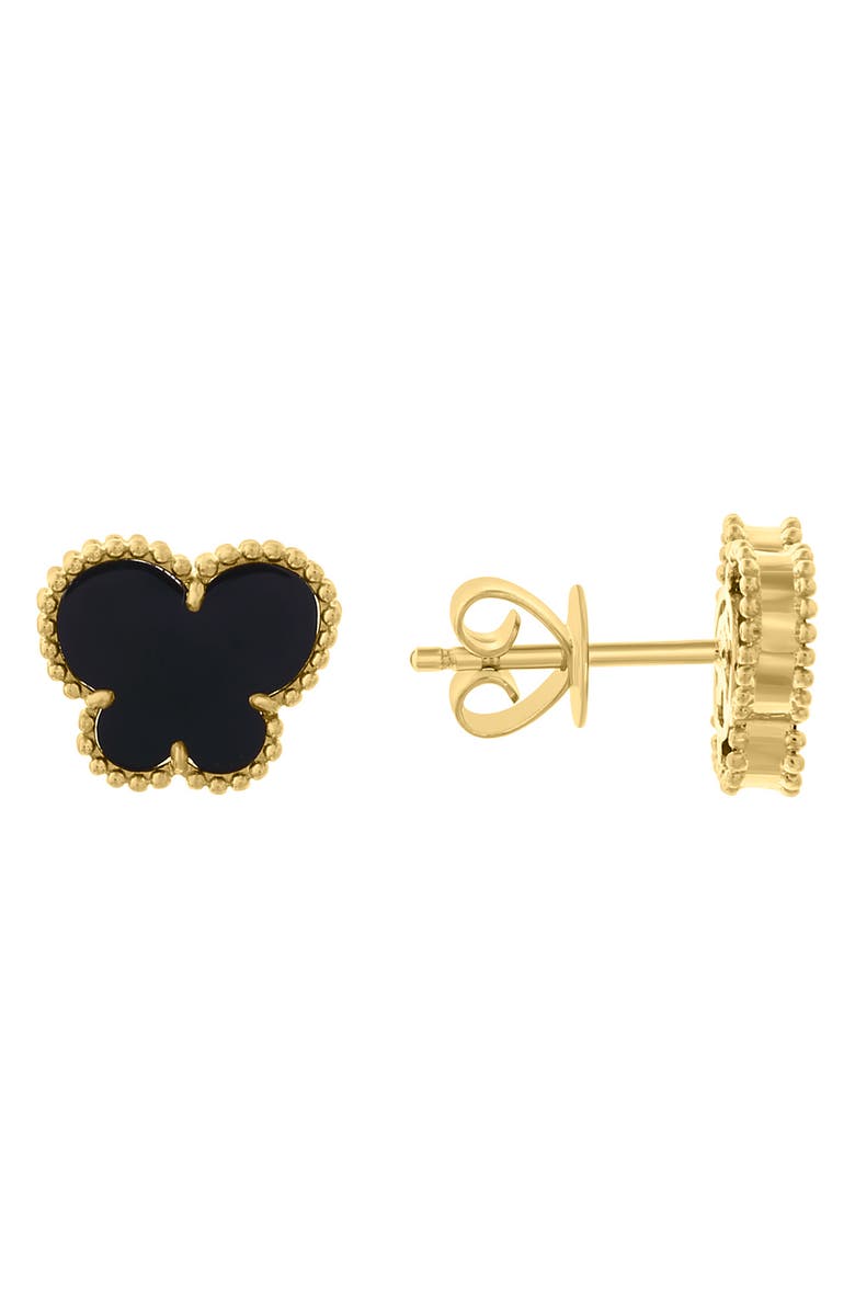 EFFY Onyx Clover Stud Earrings, Alternate, color,