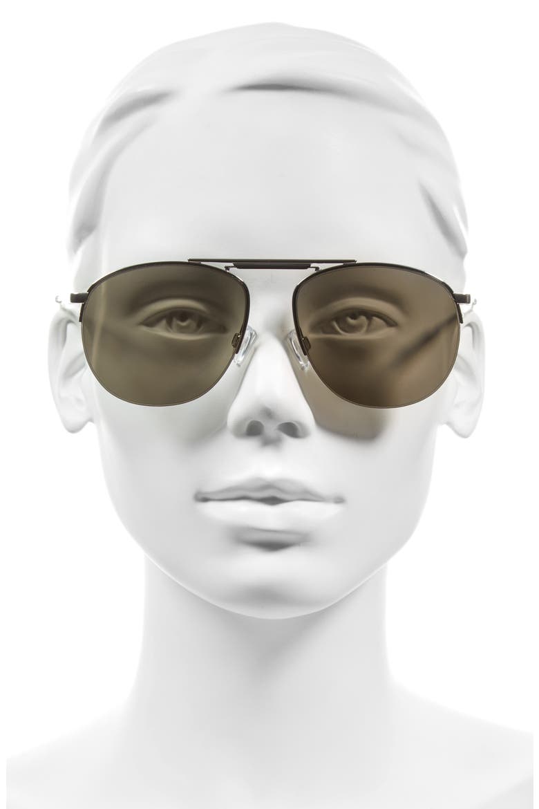 Liberation 57mm Aviator Sunglasses, Alternate, color, SILVER