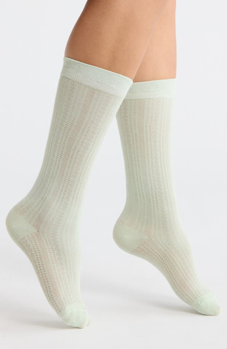 Casa Clara Krystin Crew Socks, Main, color, Sea Green