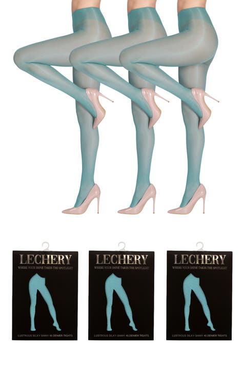 3 Pairs of Glossy Semi-Opaque Tights