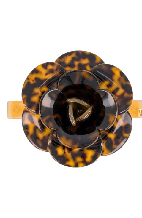 Tortoiseshell Acetate Camelia Flower Barrette