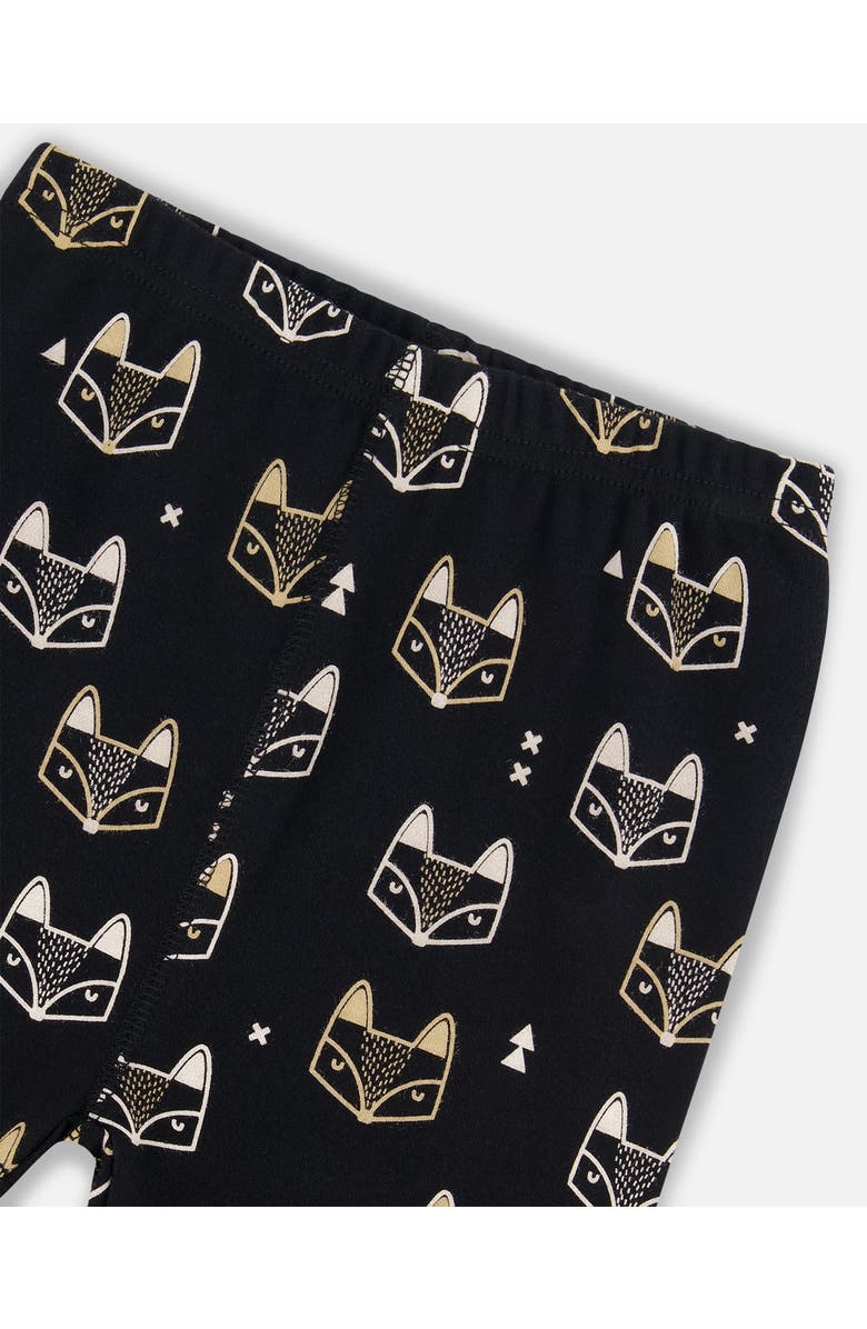 Deux par Deux Boy's Organic Cotton Two Piece Pajama Set Black Printed Fox, Alternate, color,