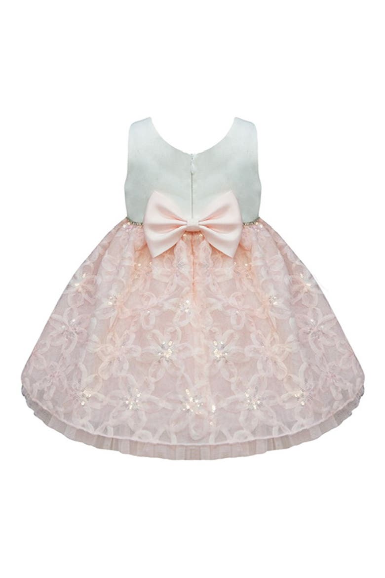 Kids' Sleeveless Sequin Soutaché Embroidered Dress, Alternate, color, IVORY/ BLUSH