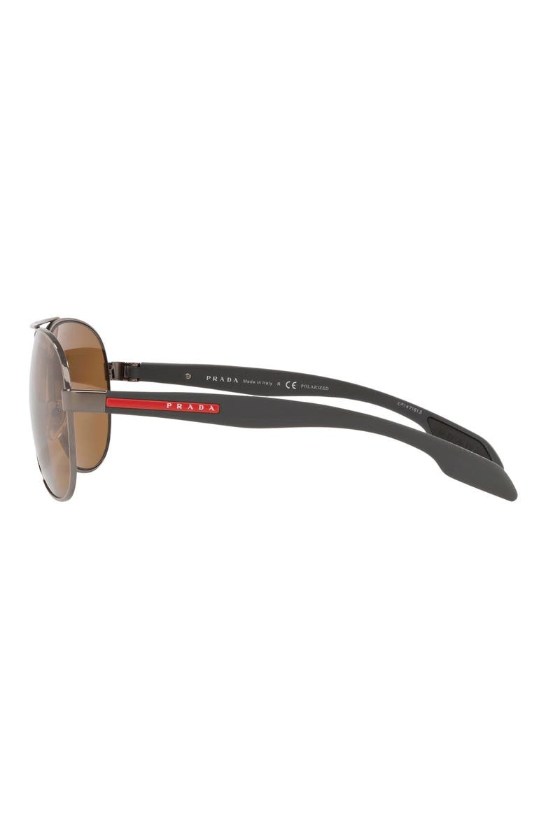 62mm Oversize Polarized Aviator Sunglasses, Alternate, color, GUNMETAL/ BROWN