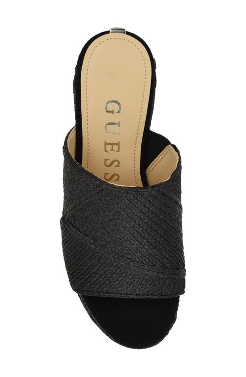 Guess Evenze Platform Wedge Sandal In Black