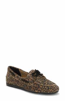 Lucky Brand Timini Leopard Print Suede Boat Shoe