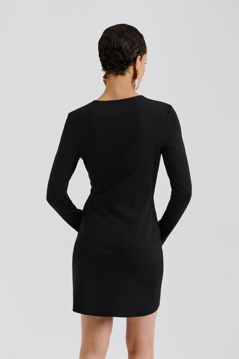 Mailey Jersey Embellished Mini Dress, Alternate, color, Black