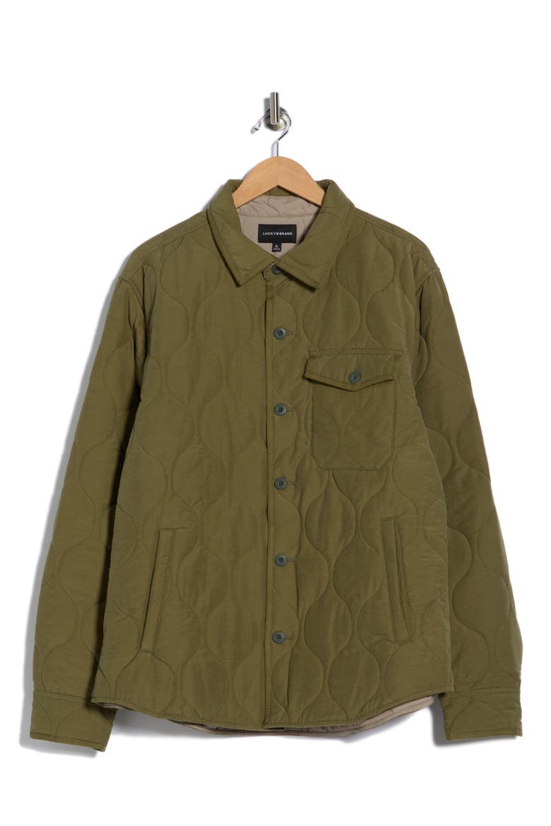 Quilted Shirt Jacket, Alternate, color, OLIVE NIGHT