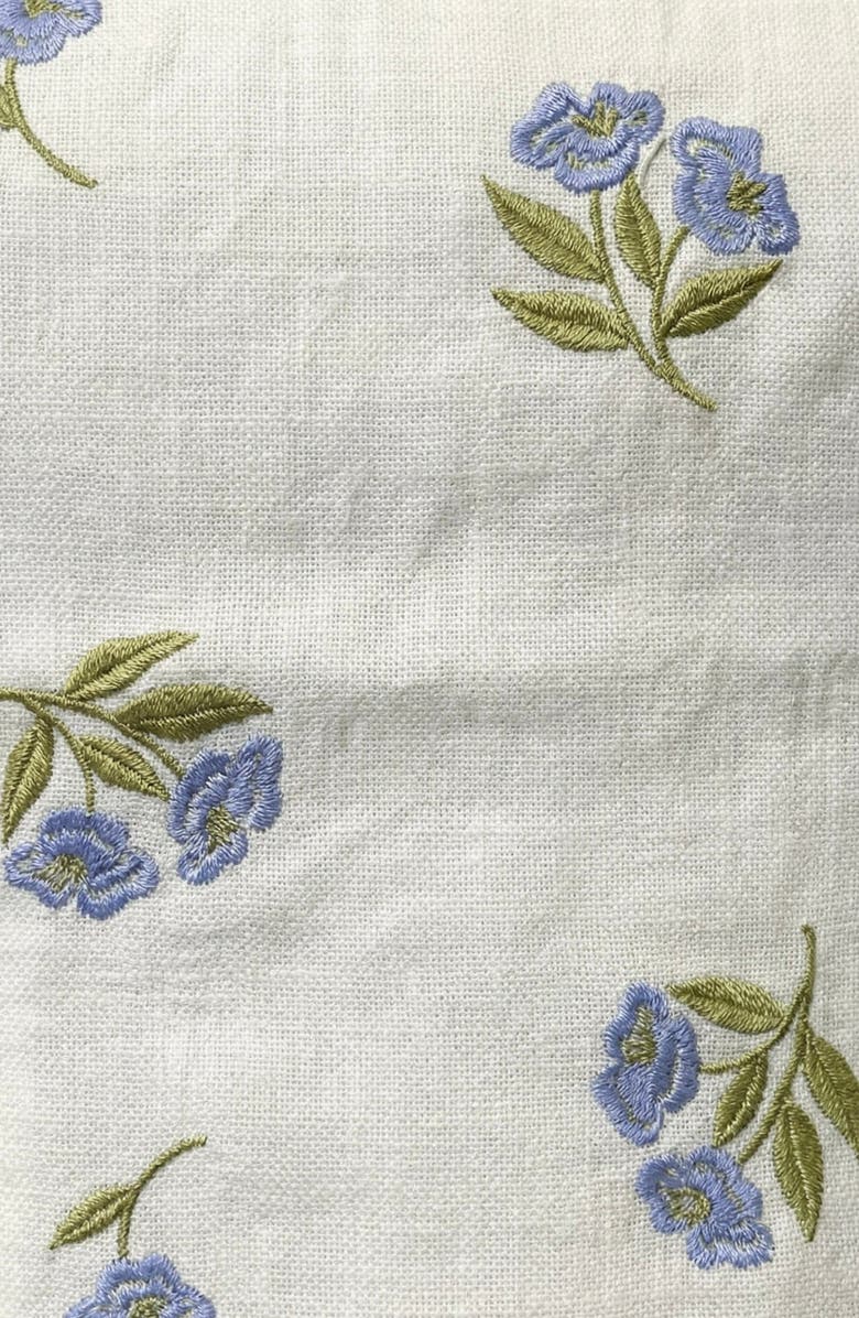 Modenaire Floral Embroidered Open Back Mini Dress, Alternate, color, White / Floral