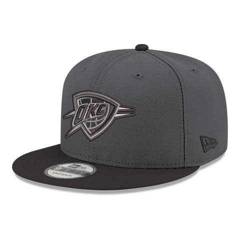 Men's New Era Gray/Black Oklahoma City Thunder Logo 2-Tone 9FIFTY Snapback Hat