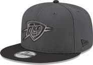 New Era Men's New Era Gray/Black Oklahoma City Thunder Logo 2-Tone 9FIFTY Snapback Hat