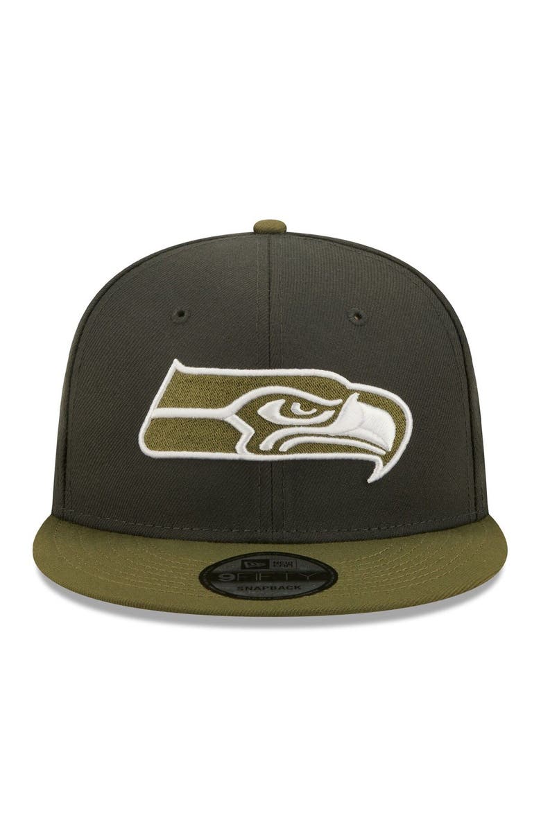 New Era Men's New Era Graphite/Olive Seattle Seahawks Two-Tone Color Pack 9FIFTY Snapback Hat, Alternate, color, 