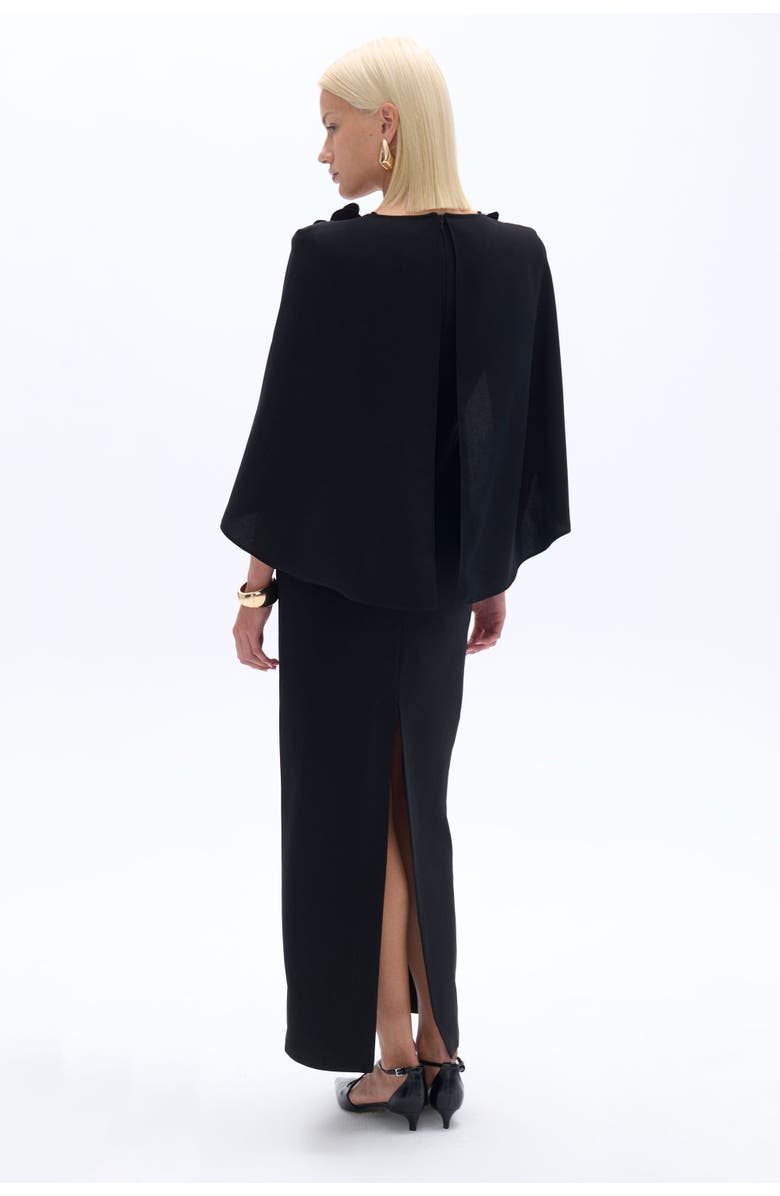 Nocturne Cape Sleeve Maxi Dress, Alternate, color, 