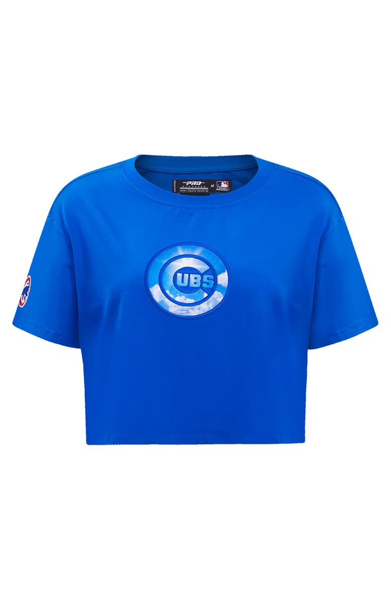PRO STANDARD Women's Pro Standard Royal Chicago Cubs Painted Sky Boxy Cropped T-Shirt, Alternate, color, Royal