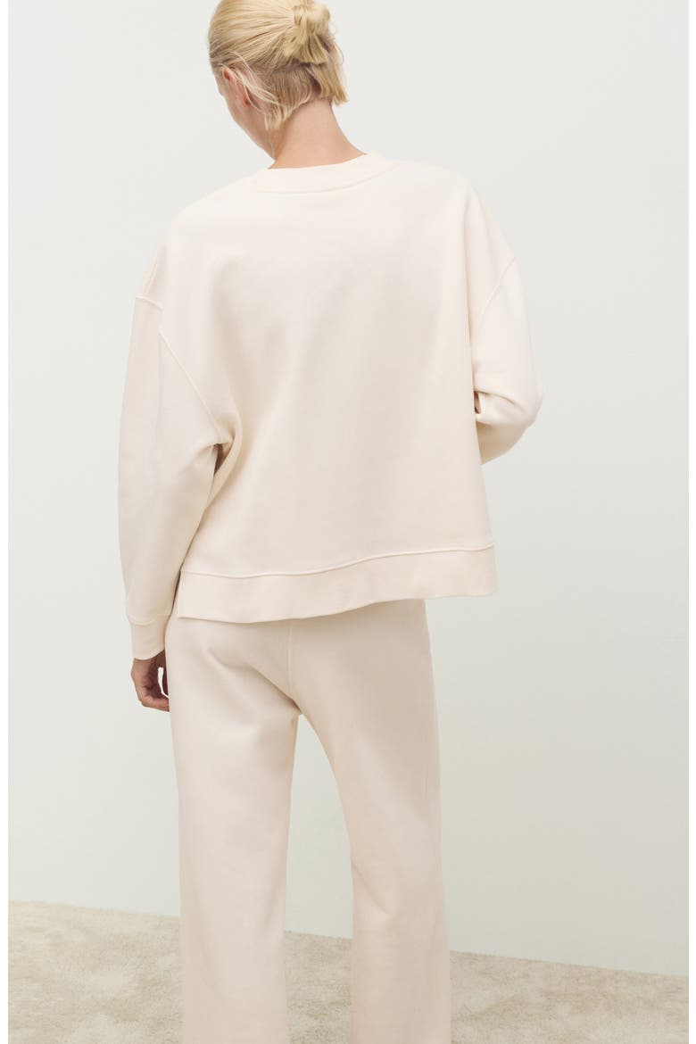Crewneck Cotton Sweatshirt, Alternate, color, VANILLA