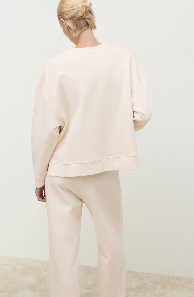 MANGO Crewneck Cotton Sweatshirt, Alternate, color, Vanilla