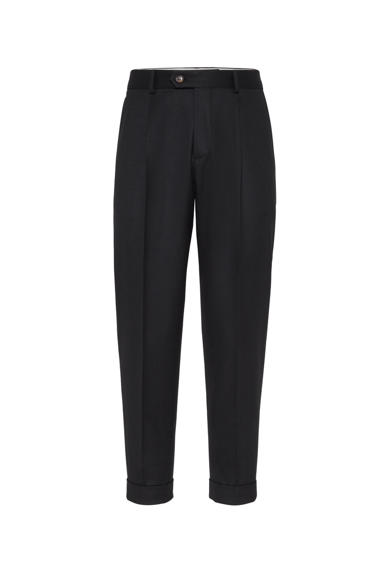 Leisure fit trousers with pleats, Main, color, Black