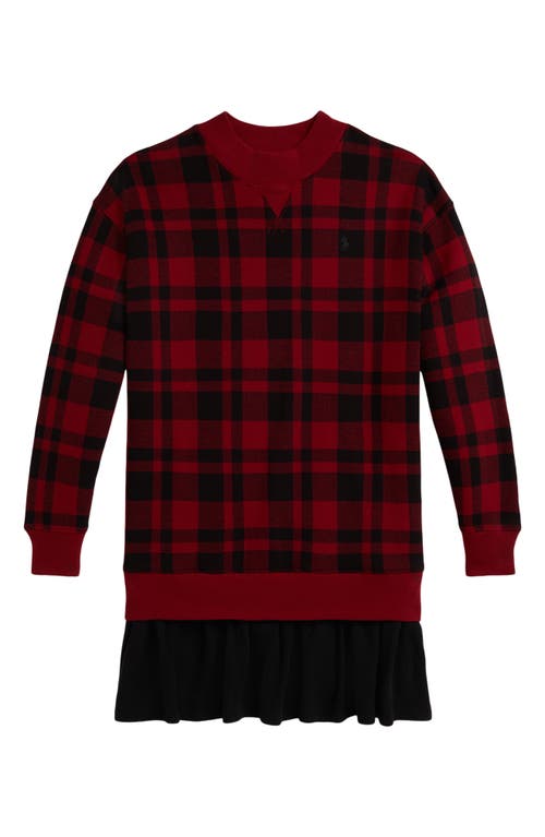 Polo Ralph Lauren Ralph Lauren Buffalo Check Fleece Dress In Multi