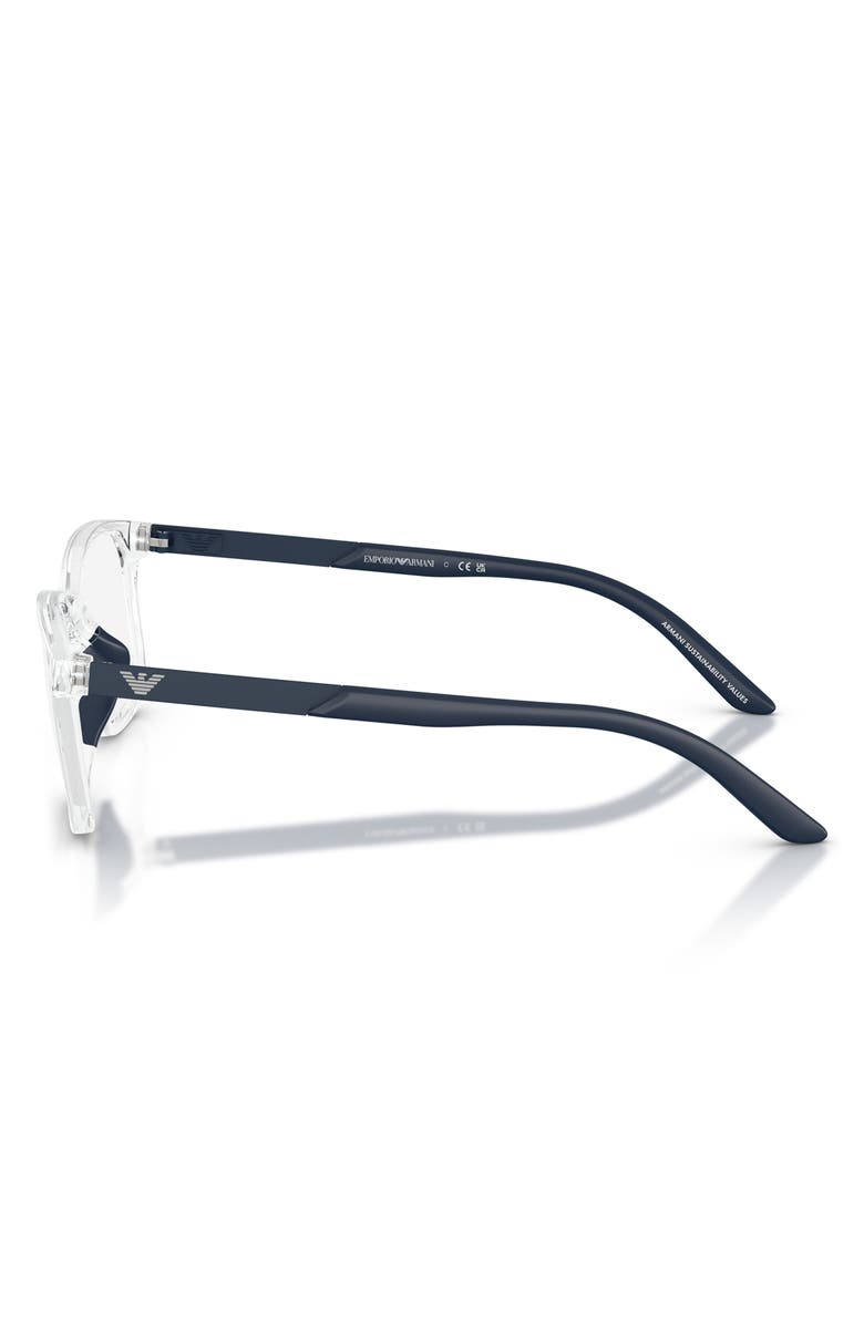 Emporio Armani Kids' 47mm Pillow Optical Glasses, Alternate, color, Shiny Crystal / Demo Lens