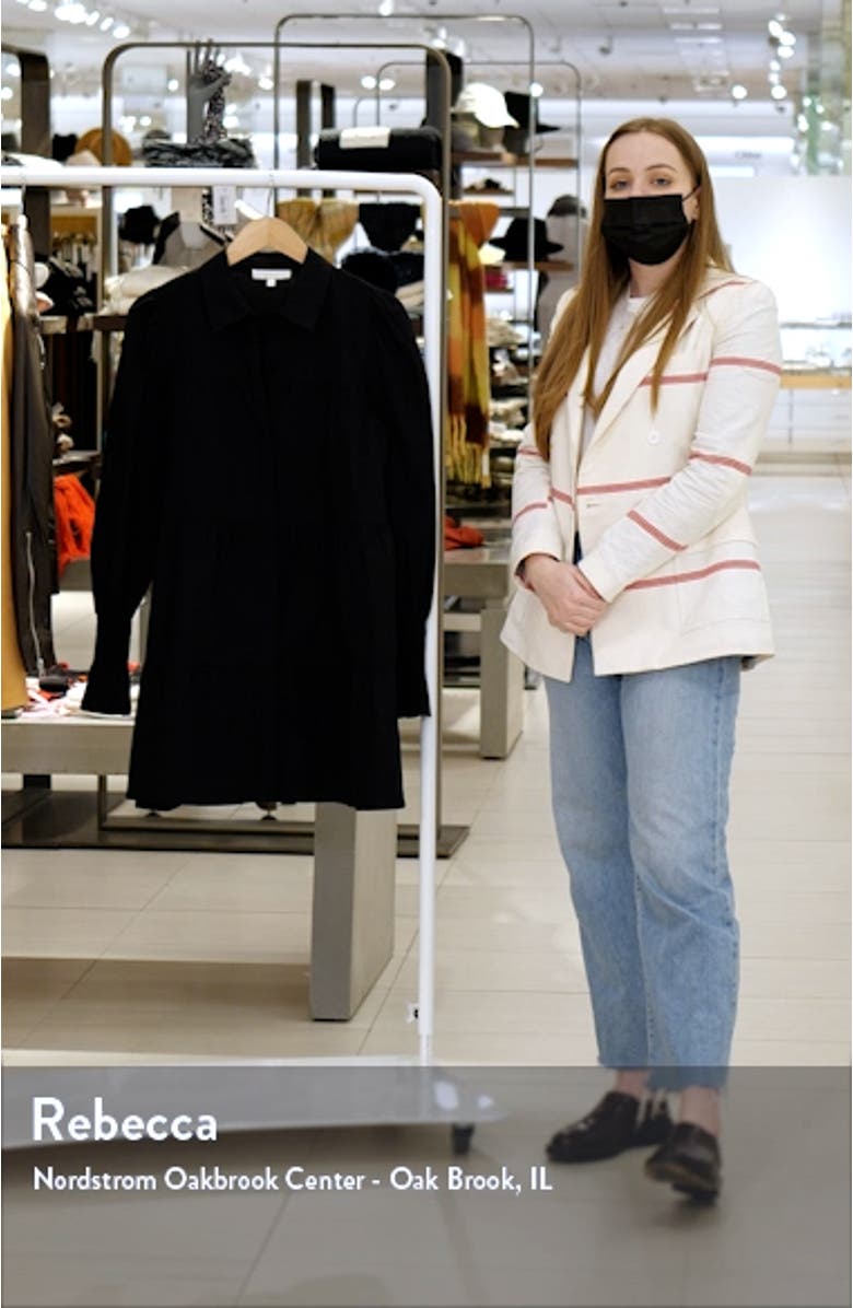 Canossa Tiered Long Sleeve Stretch Cotton Shirtdress, sales video thumbnail