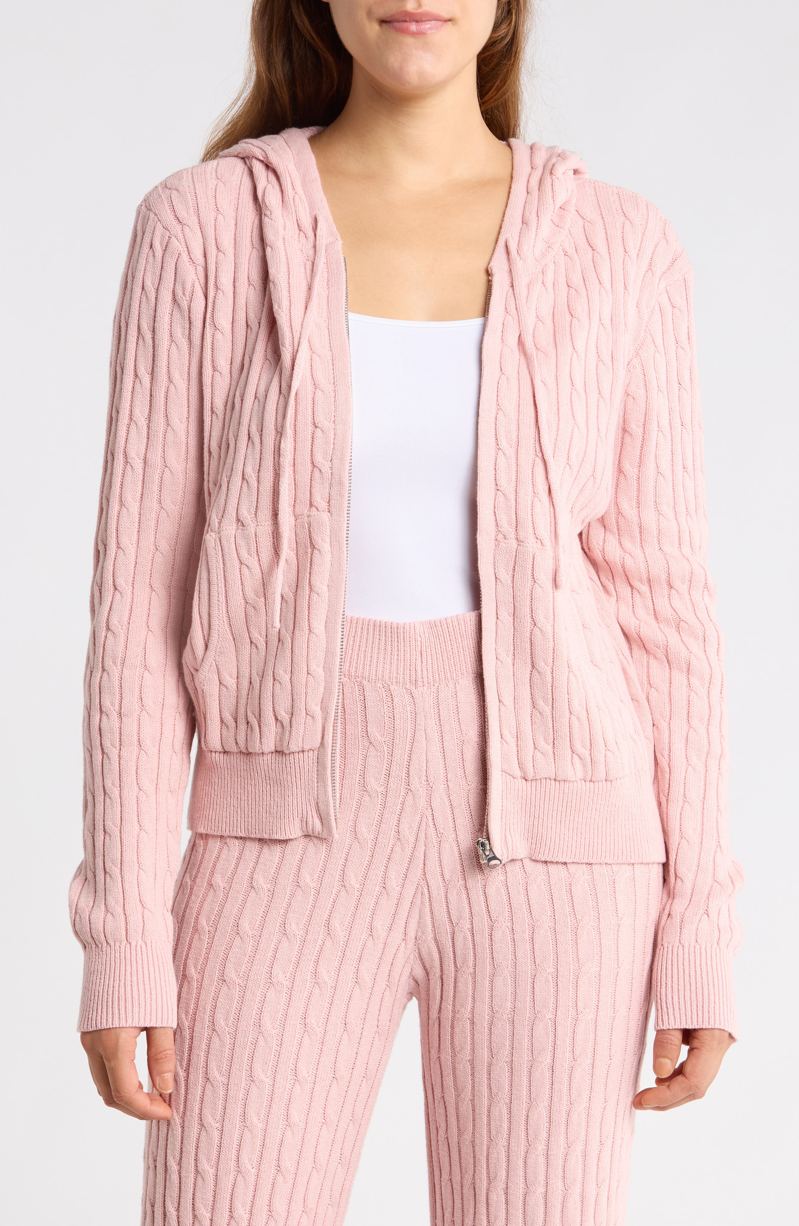 Cable Knit Zip Hoodie