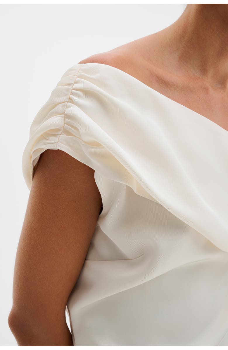 Malina Seleah Draped Asymmetrical Top, Alternate, color, Vanilla