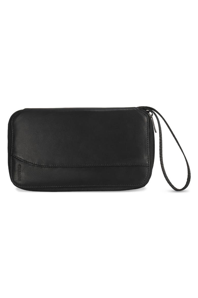 Leather Passport Case, Alternate, color, BLACK