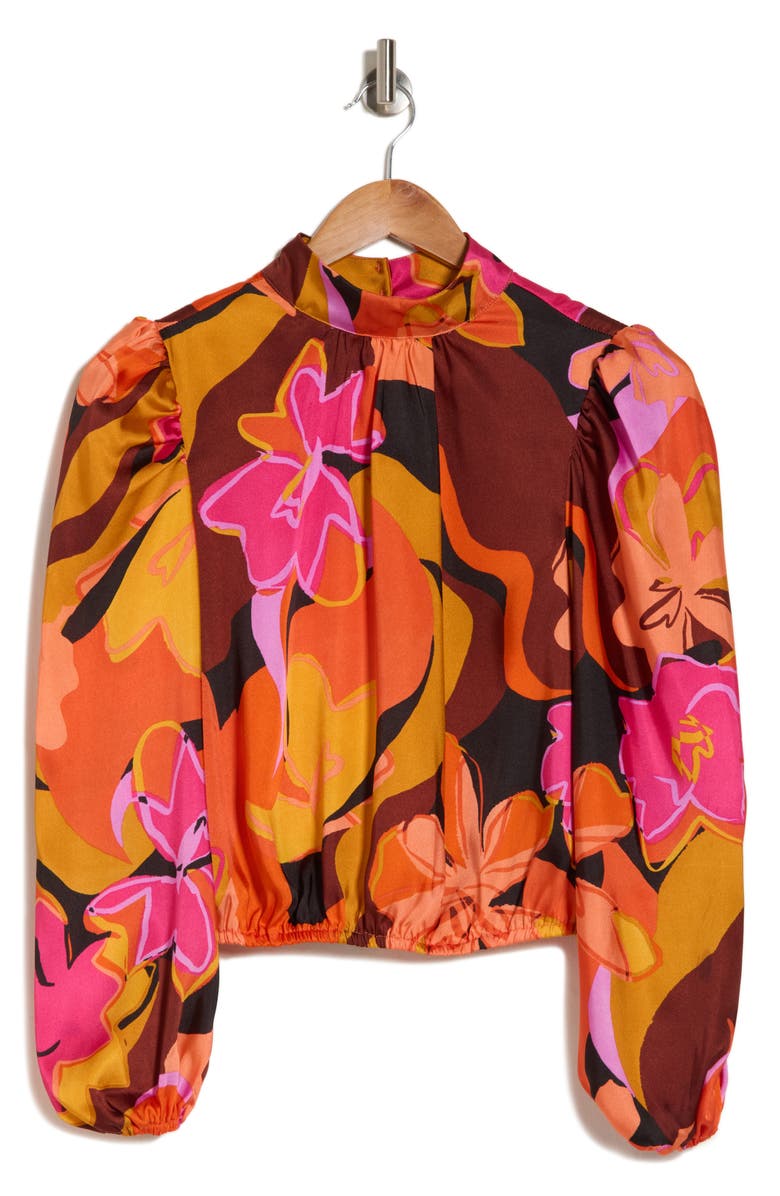 BY DESIGN Seraphine Long Sleeve Mock Neck Top, Alternate, color, Retro Floral