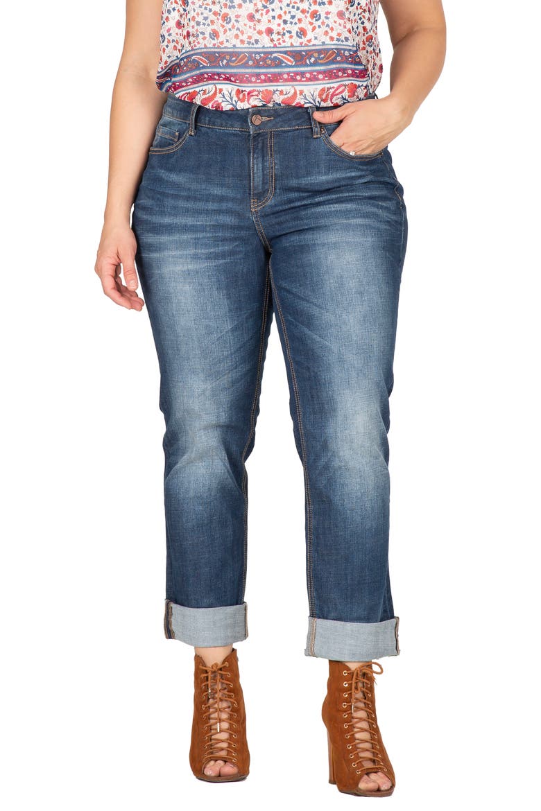 X-Boyfriend Cotton Jeans, Main, color, 1824 REBARB