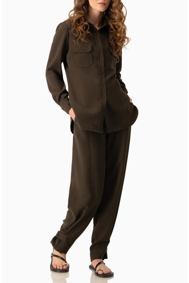 Structured Military Inspired Shirt Jacket, Alternate, color, Brown