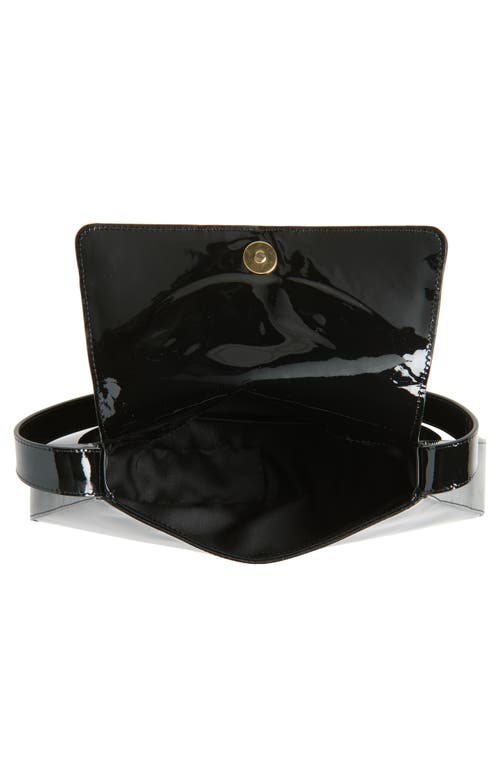 Reformation Noreen Patent Leather Shoulder Bag In Black Patent