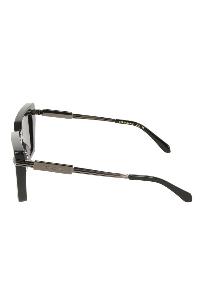 52mm Rectangular Sunglasses, Alternate, color, BLACK