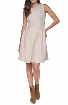 Sleeveless Faux Suede Sheath Dress