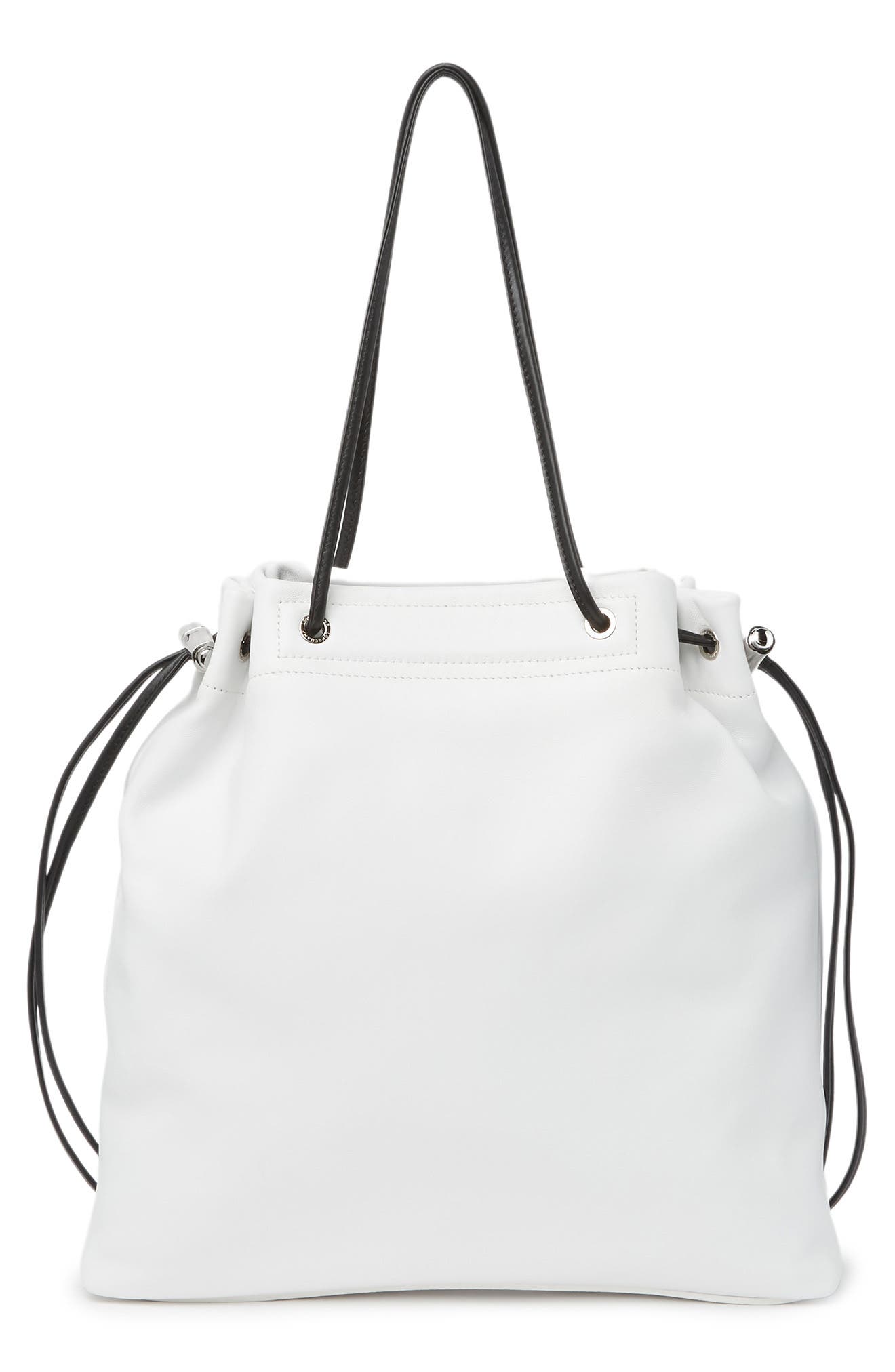 Longchamp Leather Drawstring Tote Bag, Alternate, color, 