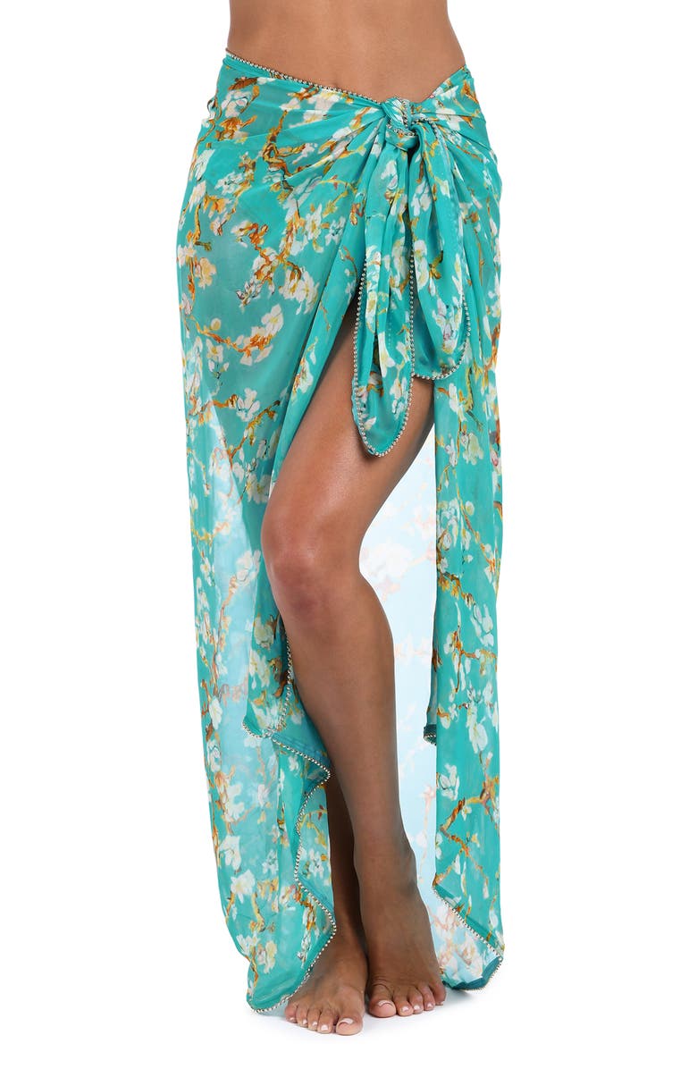 L'AGENCE Maribel Cherry Sheer Cover-Up Pareo, Main, color, 