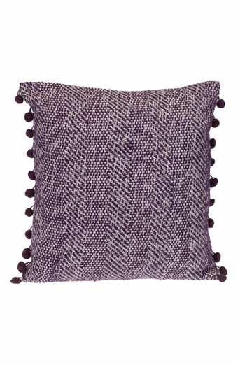 PARKLAND COLLECTION Pom Pom Trim Square Accent Pillow