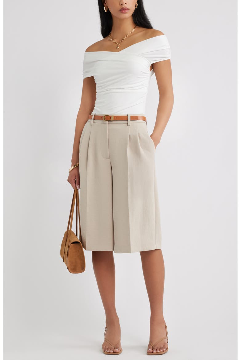Crossover Off the Shoulder Top, Alternate, color, IVORY