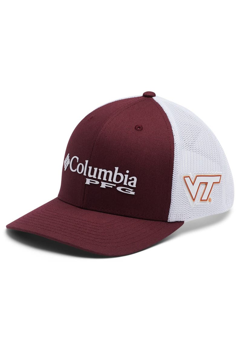 Men's Columbia Maroon Virginia Tech Hokies PFG Snapback Adjustable Hat, Main, color, Maroon