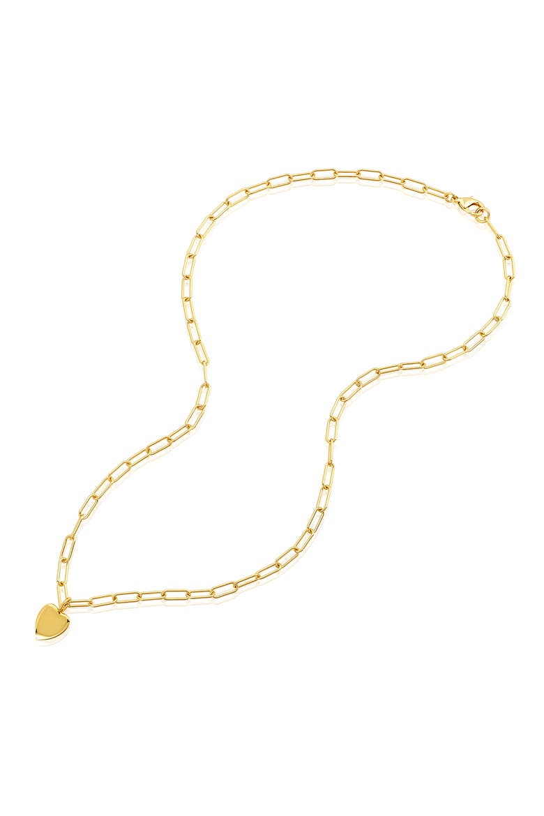 Paperclip Heart Pendant Necklace, Alternate, color, YELLOW