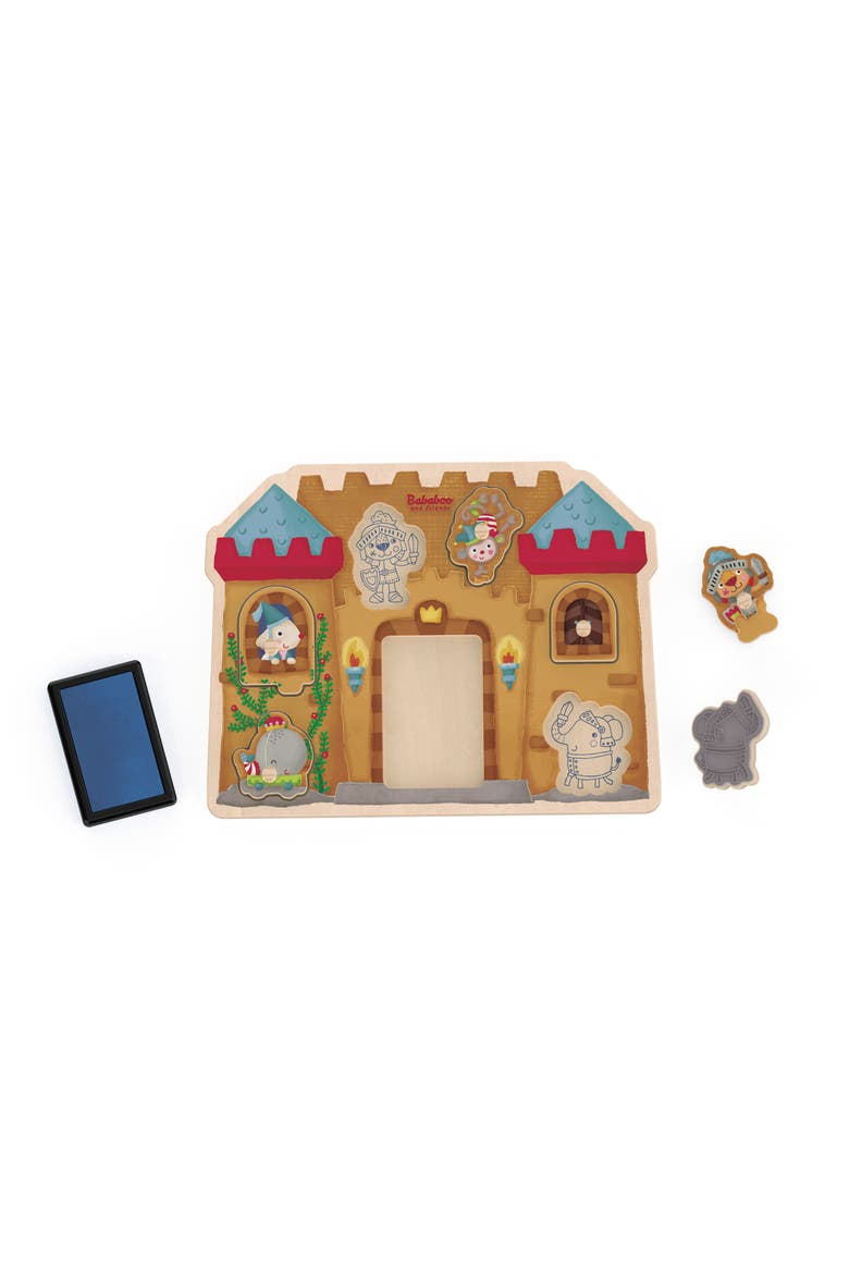 Bababoo Lion Castle Stamp Game Puzzle, Alternate, color, Beige