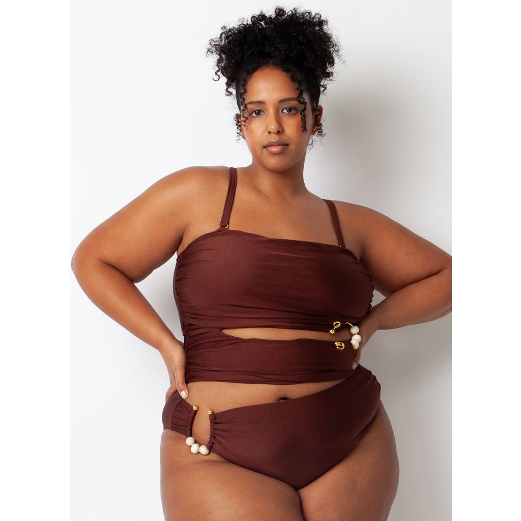 Villa Fresca Amara Bikini Swimsuit Top In Chocolate