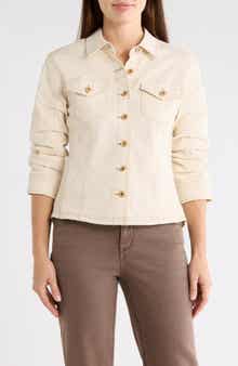 Cinch Sleeve Denim Jacket