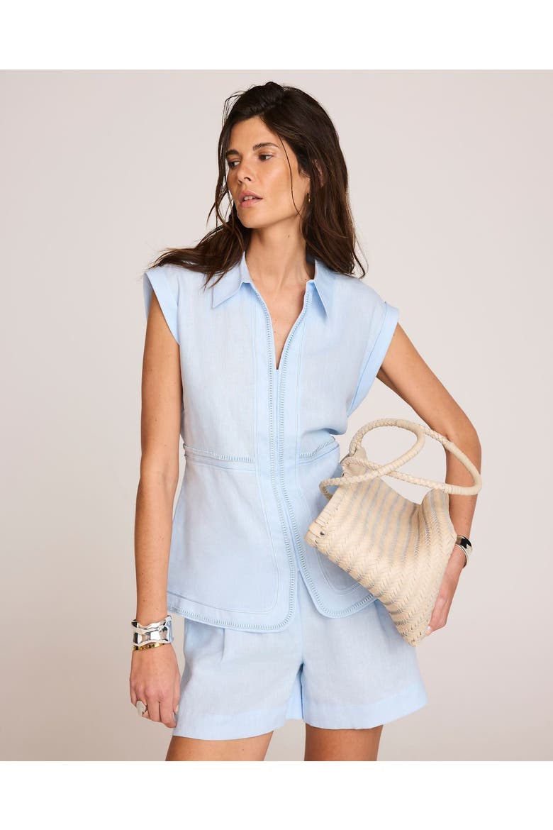 Linen Sleeveless Shirt, Alternate, color, Blue