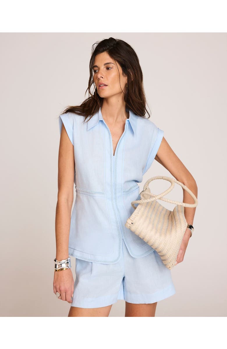 MINT VELVET Linen Sleeveless Shirt, Alternate, color, Blue