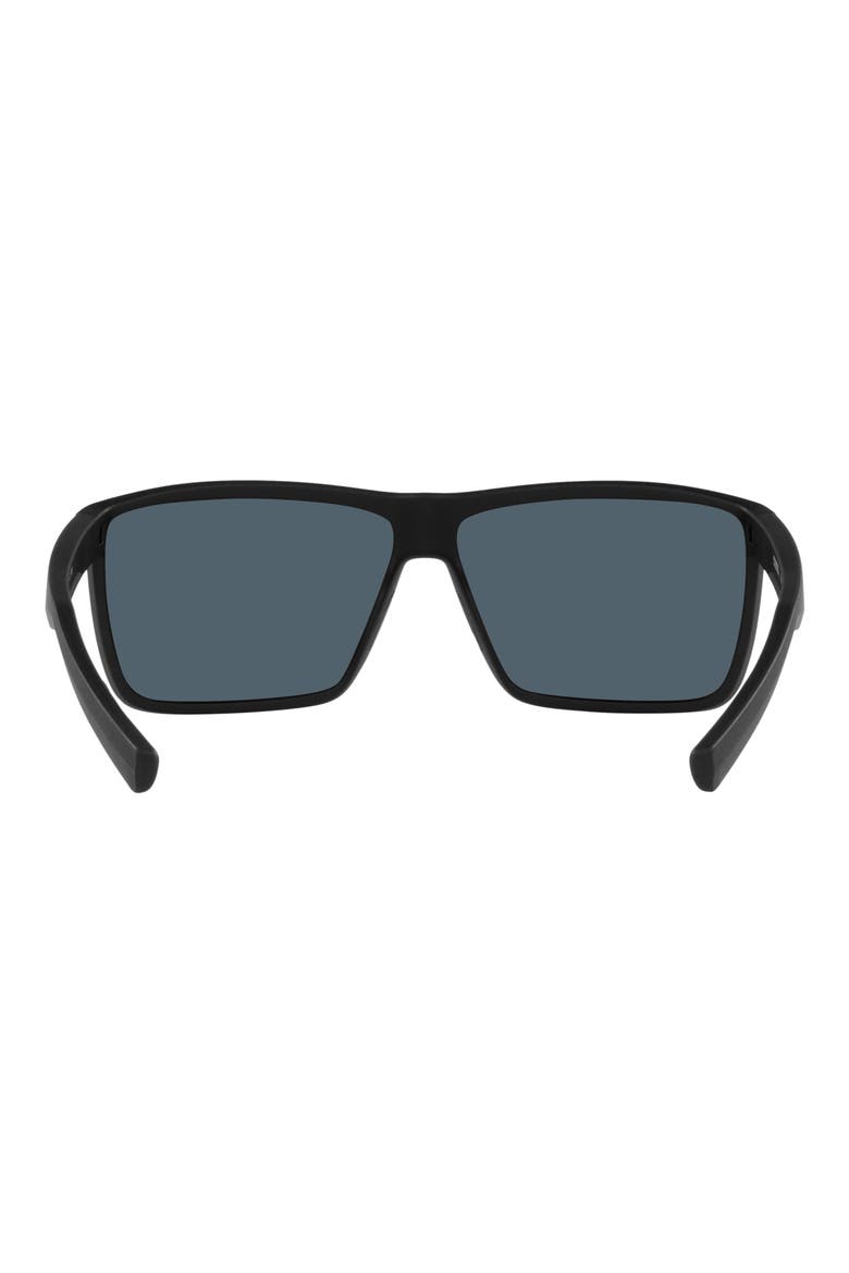 63mm Polarized Oversize Rectangular Sunglasses, Alternate, color, MATTE BLACK 2